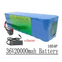 36v20ah electric bike18650 lithium battery 10s4p pack for 250w 350w 500w motor with 2a charger