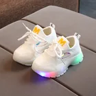 Детские модные светящиеся кроссовки для малышей со светодиодной подсветкой, детская Нескользящая повседневная обувь унисекс, светящиеся маленькие маргаритки XZ19095