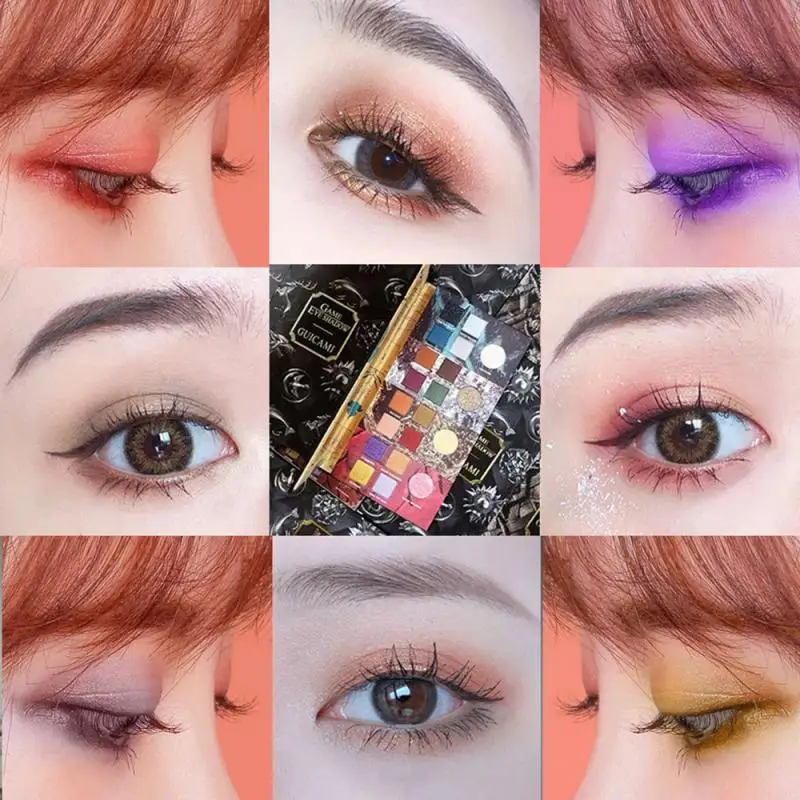 Палитра теней для век 20 цветов матовые Перламутровые тени водостойкая стойкая