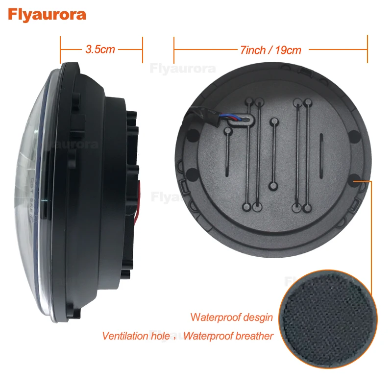 Для любых моделей мотоциклов с 7 дюймовой светодиодной лампой для фар головного