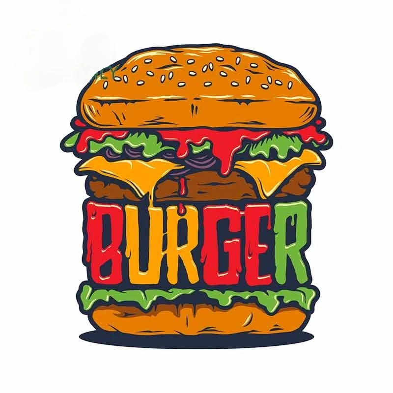 

Car Sticker Hamburger for Window Covering Scratch Sticker PVC Waterproof Personality, 13cm X 11.6cm