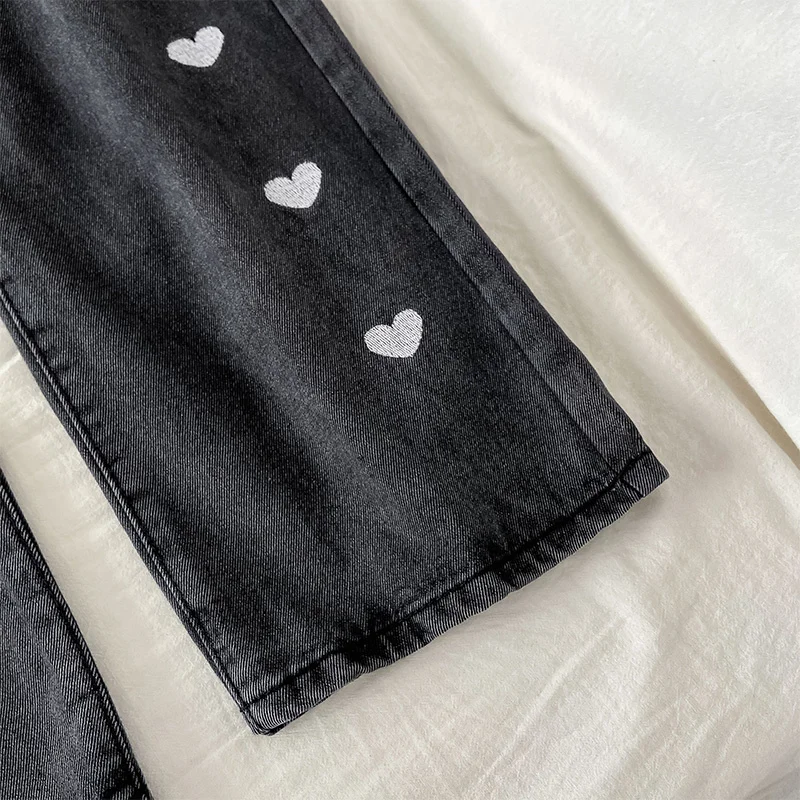 Милые крутые женские стройнящие прямые широкие уличные брюки с высокой талией в