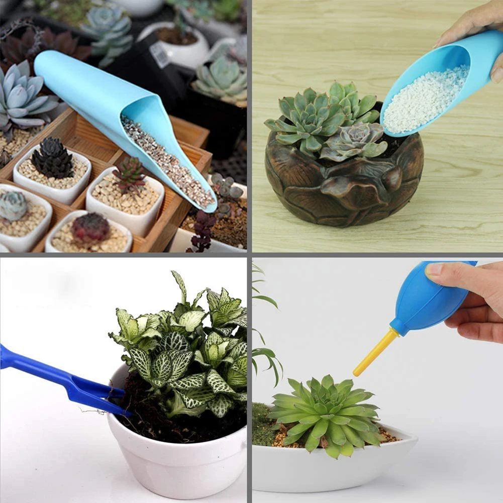 

2Pcs Sowing Succulents Transplant Seedlings Planted Garden Planter Kit Transplanting Device Bonsai Fertilizer Punchers Device