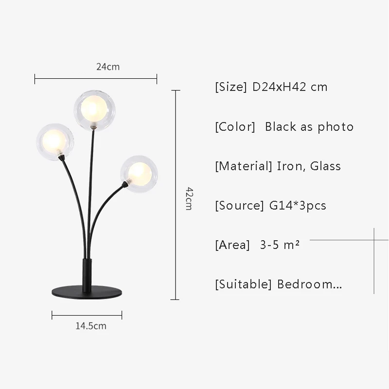 Скандинавский художественный декор светодиодная настольная лампа стеклянный
