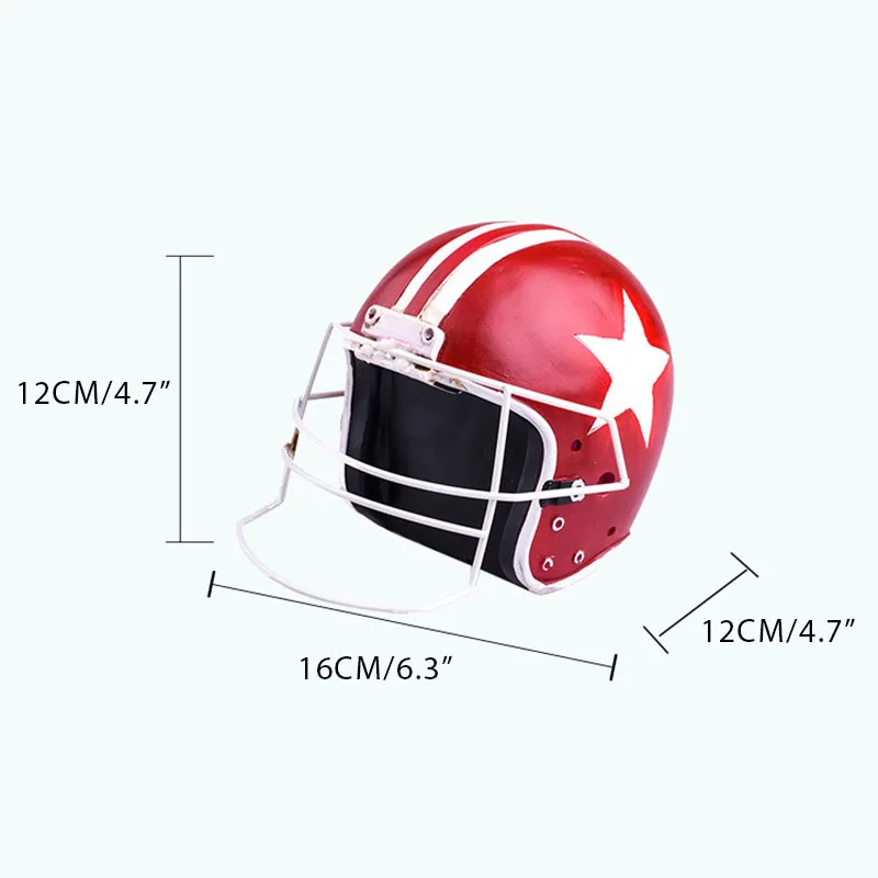 Home Decoration Accessories Retro Motorcycle Football Helmet Creative Resin Crafts Souvenir Gift Shop Window Props