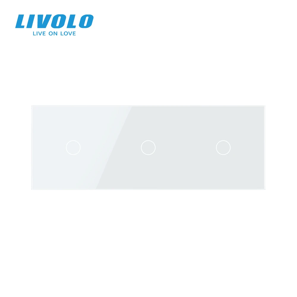 Роскошное белое жемчужное Хрустальное стекло Livolo 222 мм * 80 только панель тройная