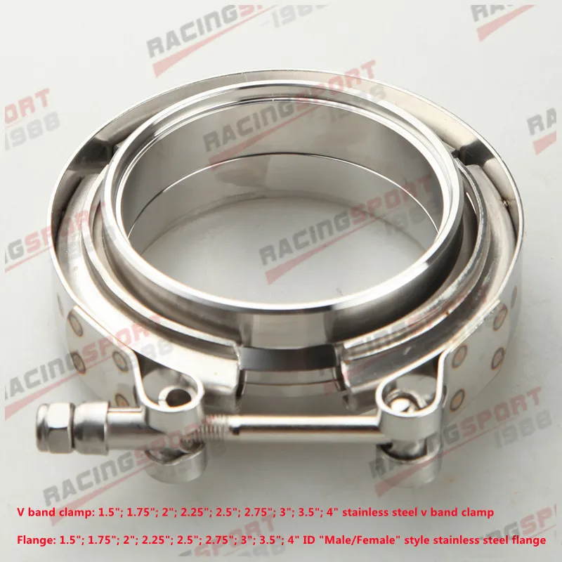 

1.5"-4" V-Band Clamp Stainless Steel Flange Kit Male/Female Exhaust Downpipe