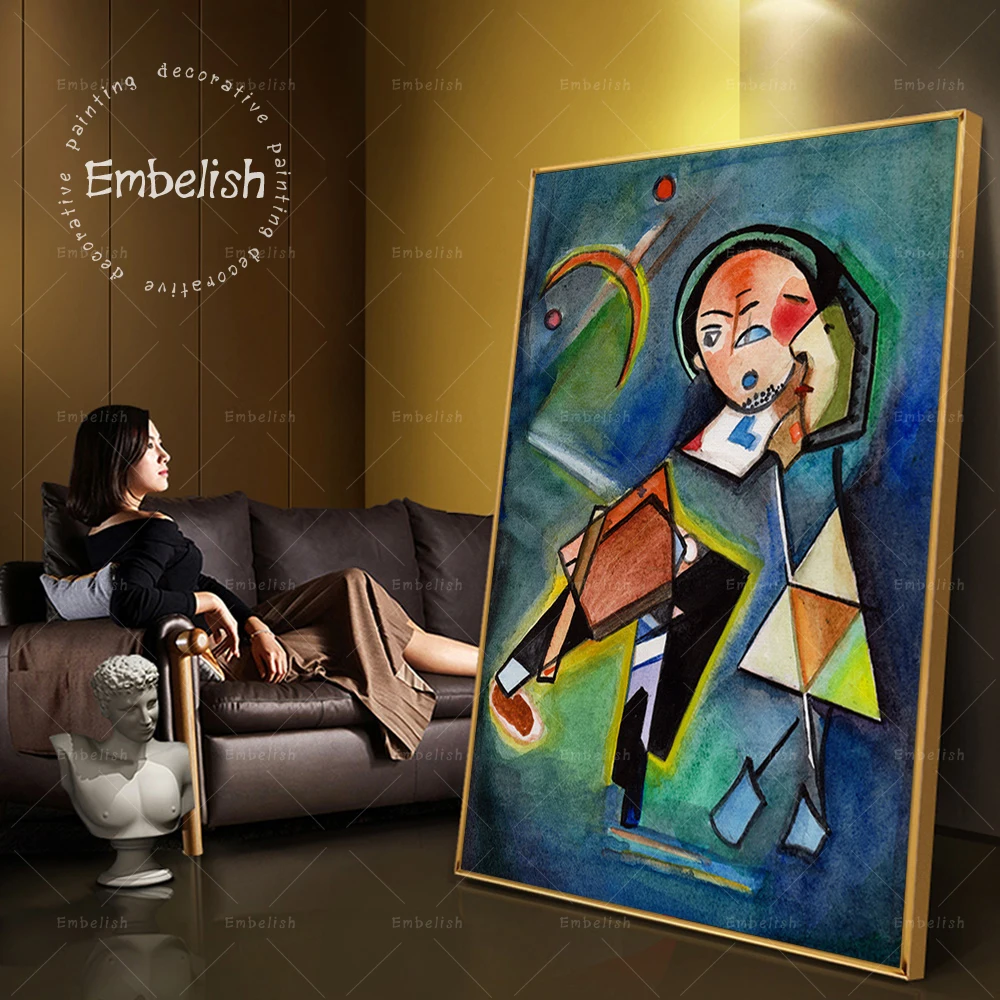 

1 Pieces Famous HD Canvas Oil Paintings For Living Room Kiss Before Separation By Picasso Wall Art Posters Home Decor Pictures