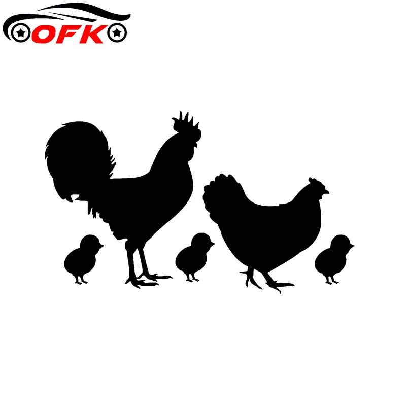 

High-quality Vinyl Accessories Chicken Family Car Window Sticker Decal 17.2CM*10.1CM