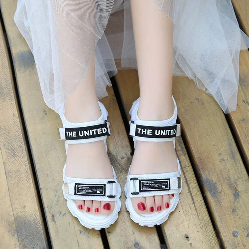 

wind-up cake bottoms increase sandals 2020 summer roman sandals women's sports Color-matching Velcro Beach shoes NVLX21