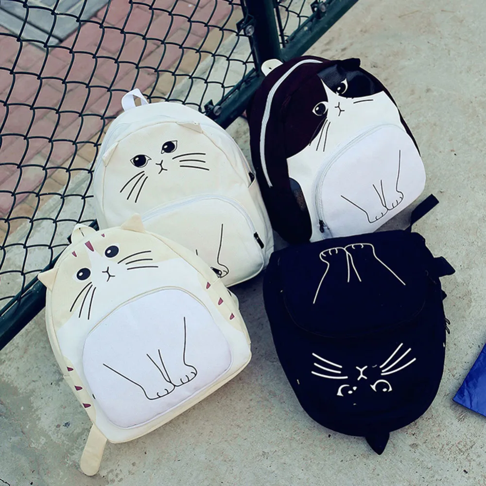 Новое поступление 2021 дизайнерские рюкзаки с милым котом и 3D принтом женский