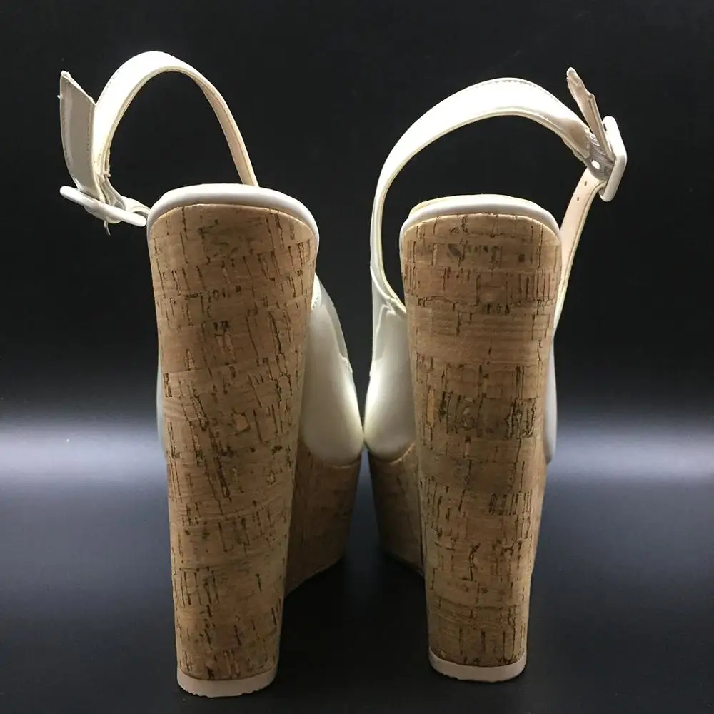 Женские босоножки на высокой подошве Aimirlly белые с ремешком пятке ручная