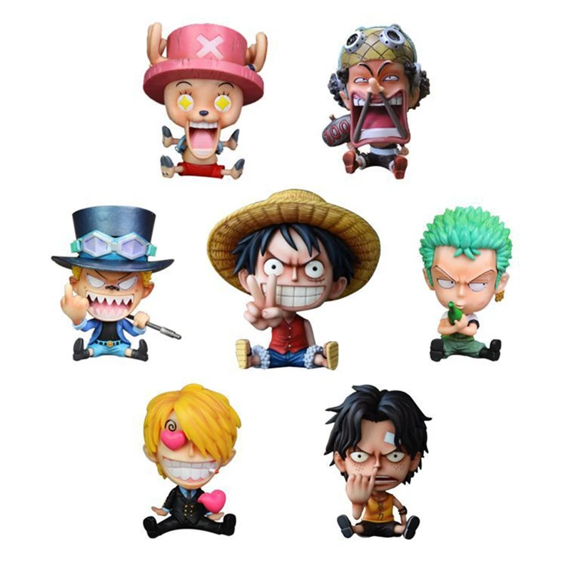 

One Piece Anime Decoration Children Luffy Ace Sauron Sanji Sabo Cute Model Decoration Home Holiday Gift Model Collection Toy