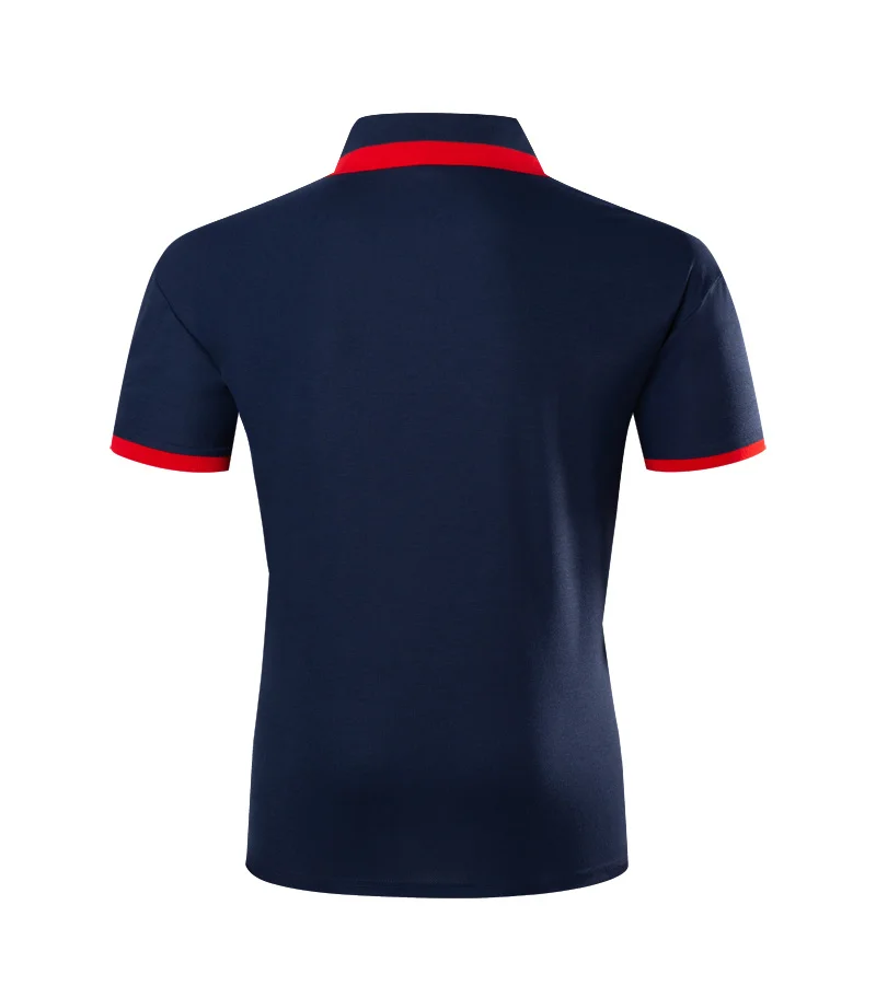 

100% Cotton Polo Shirts Men Casual Business Polos Hombre Short Sleeve Tops Stripe Contrast Colors White Red Dark Blue