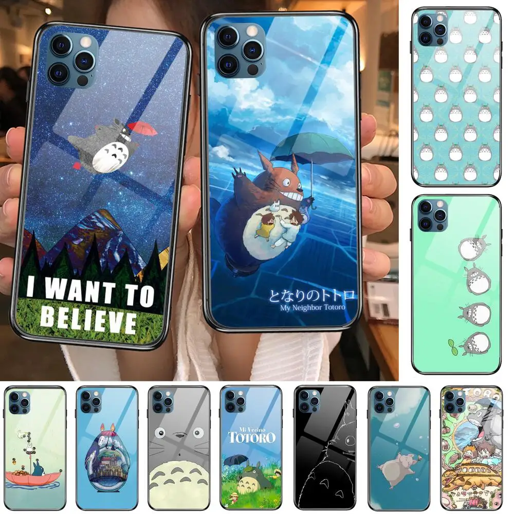 

Studio Ghibli Totoro cute cartoon Anime Style Phone Case cover For iphone 12 pro max 11 8 7 6 s XR PLUS X XS SE 2020 mini bla