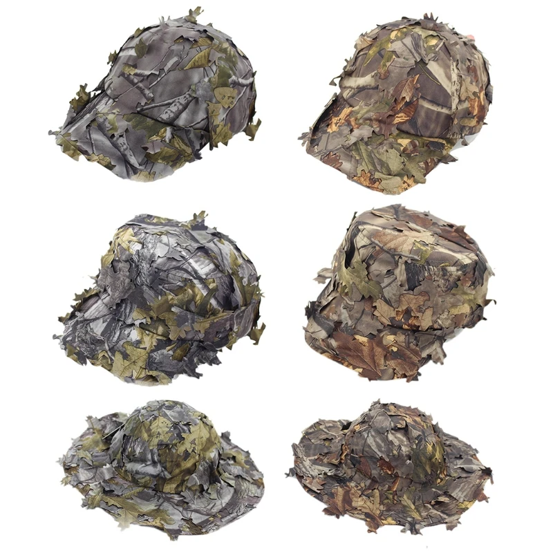 

Hats for Camouflage in Jungle Battle Baseball Cap Strategic PUBG Style Sunshade Hats Military Decorated with Leaves