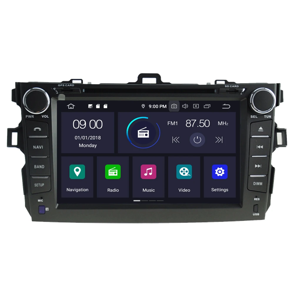 Автомобильный мультимедийный плеер RoverOne для Toyota Corolla 2007 2012 Altis Android 10 DVD GPS