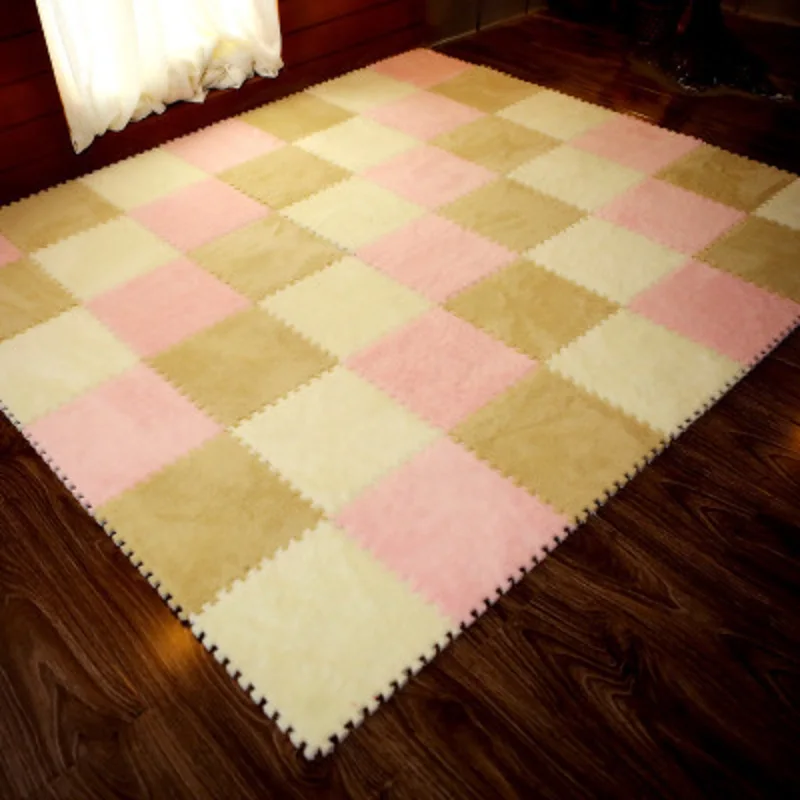 Коврик-пазл детский игровой коврик EVA Поролоновый ковер сшитый пол замшевый для