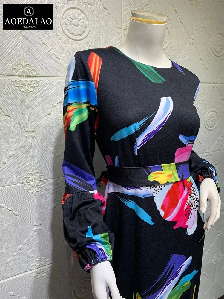 Baju Muslim Wanita Fashion Lentera Lengan Panjang Etnis Cetak Abaya Turki Malaysia Indonesia Asia Tenggara Pakaian Jubah