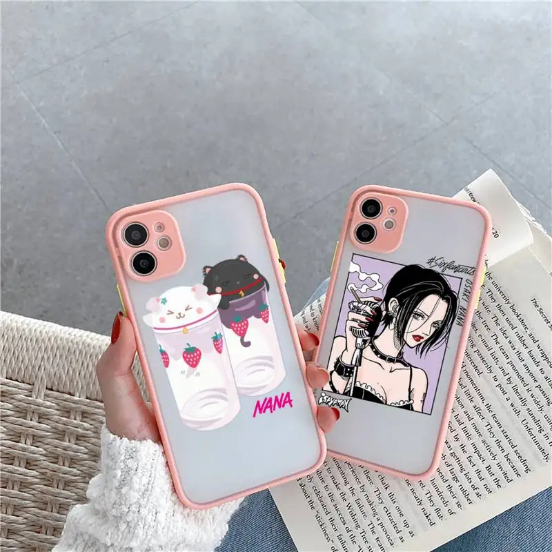 

Oosaki Phone Case Pink matte transparent For iPhone 7 8 x xs xr 11 12 pro plus max mini Clear Funda