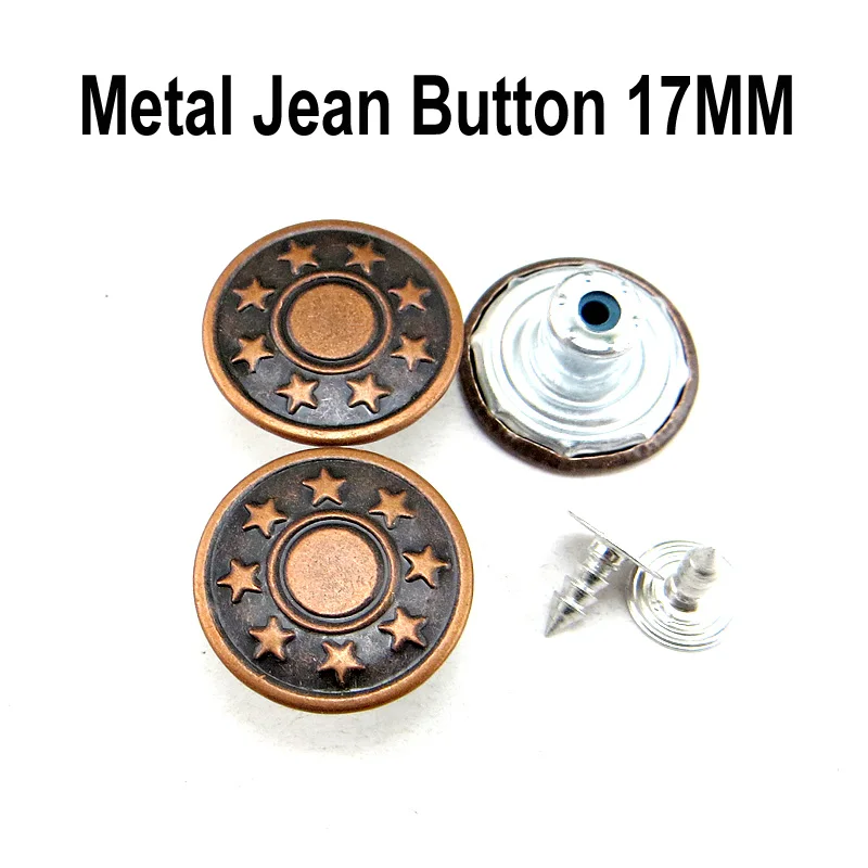 50 шт 17 мм смешанные металлические джинсы Кнопка швейная одежда аксессуары