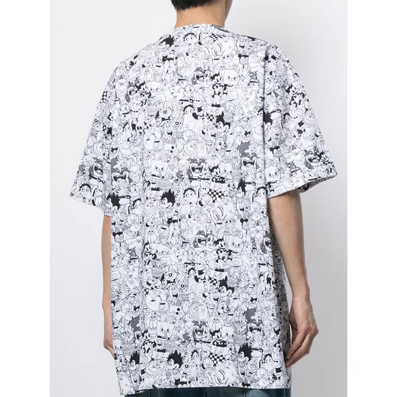 

2021SS Oversize VETEMENTS Cartoon T-shirt Men Women 1:1 High Quality Grey Multicolor Digital Print Vetements Tee VTM Tops