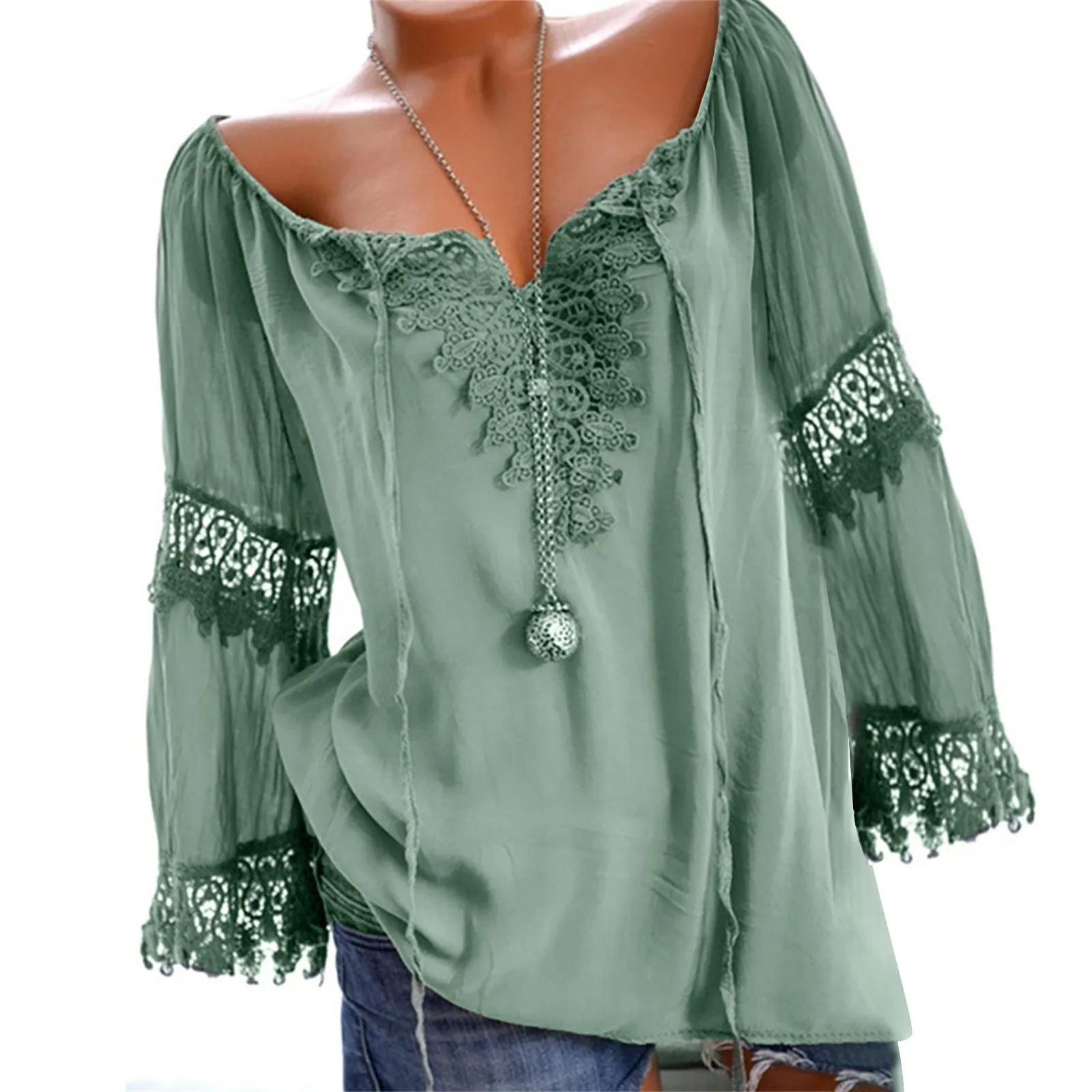 

Женские блузки с открытыми плечами из хлопка и льна, Сексуальная рубашка с длинными рукавами, элегантная Осенняя блузка, топы, женские блузк...