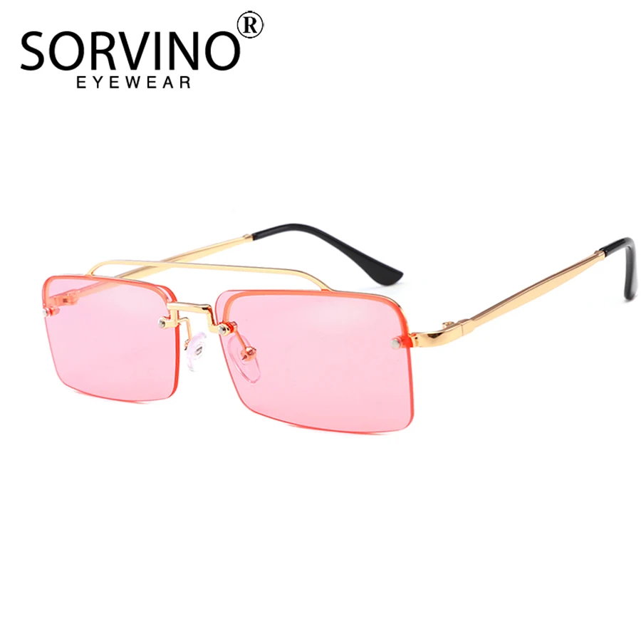 Женские квадратные солнцезащитные очки SORVINO маленькие без оправы модель 2020