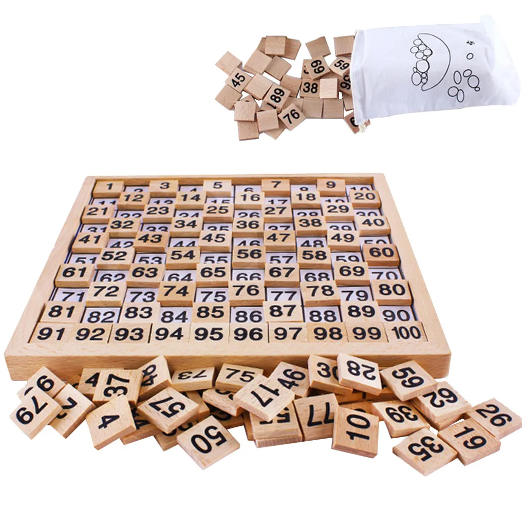 

100 Wooden Tiles Black Numbers Wood 100 Consecutive Numbers Wooden Tiles
