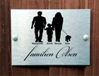 Индивидуальная алюминиево-пластиковая композитная панель, новый дизайн для всей семьи, персонализированная дверная табличка с именем семьи, серебристый, золотой