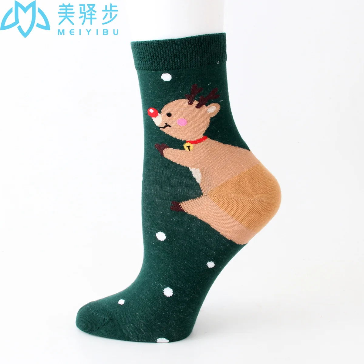 12 Pairs Per Set Christmas Stockings Cartoon Santa Claus Women's Socks Cotton Cute Women's Socks for Christmas Gift