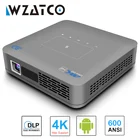 3d-мини-проектор WZATCO P15, портативный проектор для домашнего кинотеатра, 4K, Android 9,0, BT