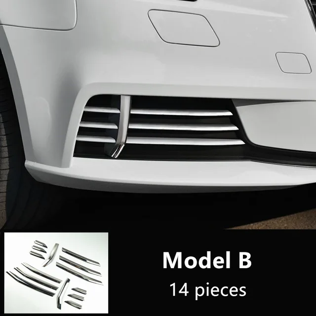 Model B CNORICARC передняя противотуманная фара из нержавеющей стали для Audi A3-18 хэтчбек седан спортивный Стайлинг крышка с блестками - Название цвета: Model B