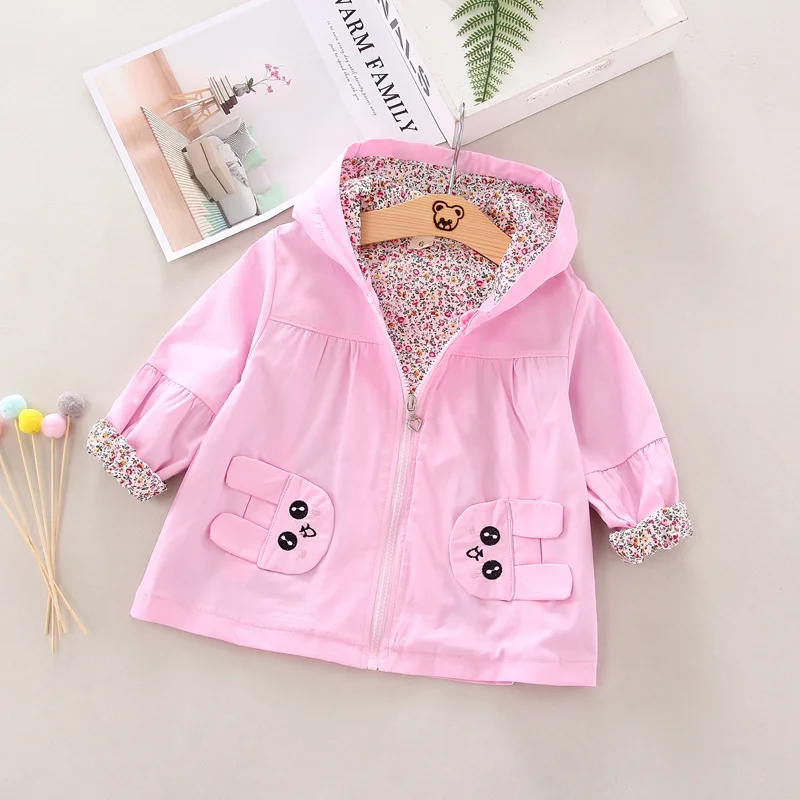 

Ветровка для девочек, с большими глазами и кроликом, весна 2021