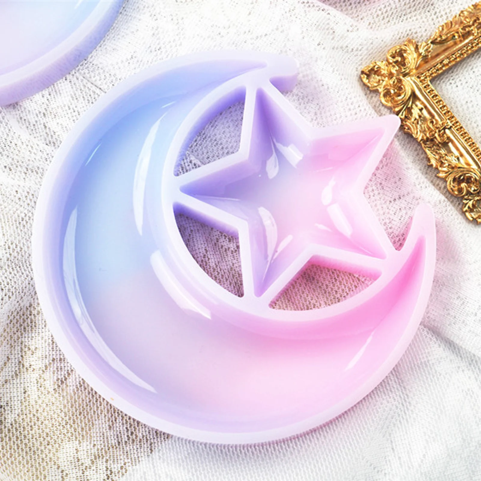 

Сделай Сам, эпоксидная смола, форма «Луна», «Звезды» поднос столик силиконовые формы блюдо для смолы ювелирные изделия Дисплей силиконовый ...