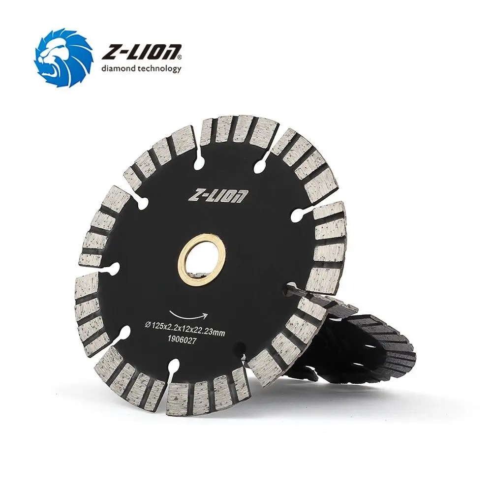 Z-LION 1pc 125mm Diamond Saw Blade Granite Concrete Sandstone Dry Cutting Disc 5&quot Segments Thickness 2.2mm Grinding Wheel |