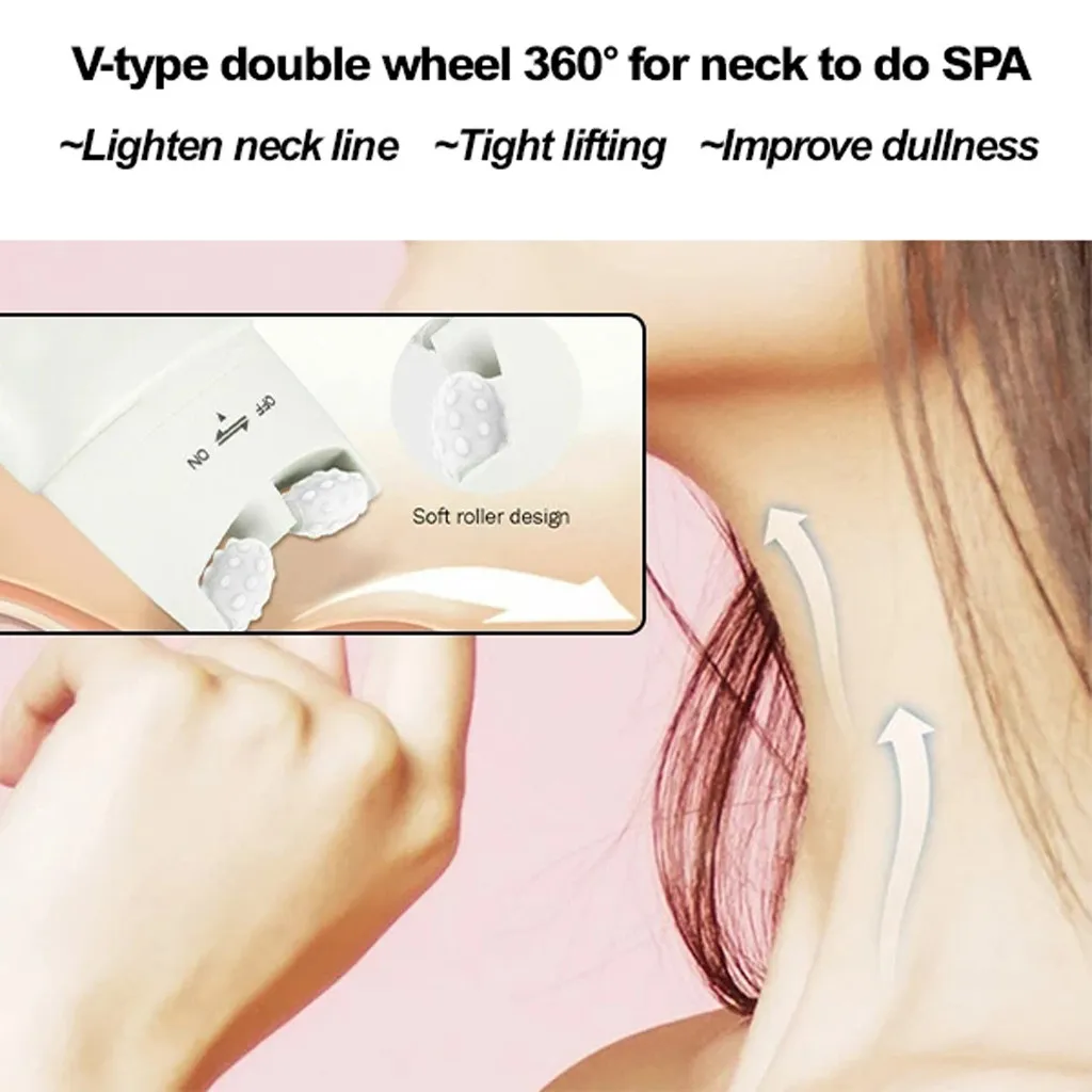 Двойной роликовый V образный Крем Для шеи массажер против морщин Укрепляющий