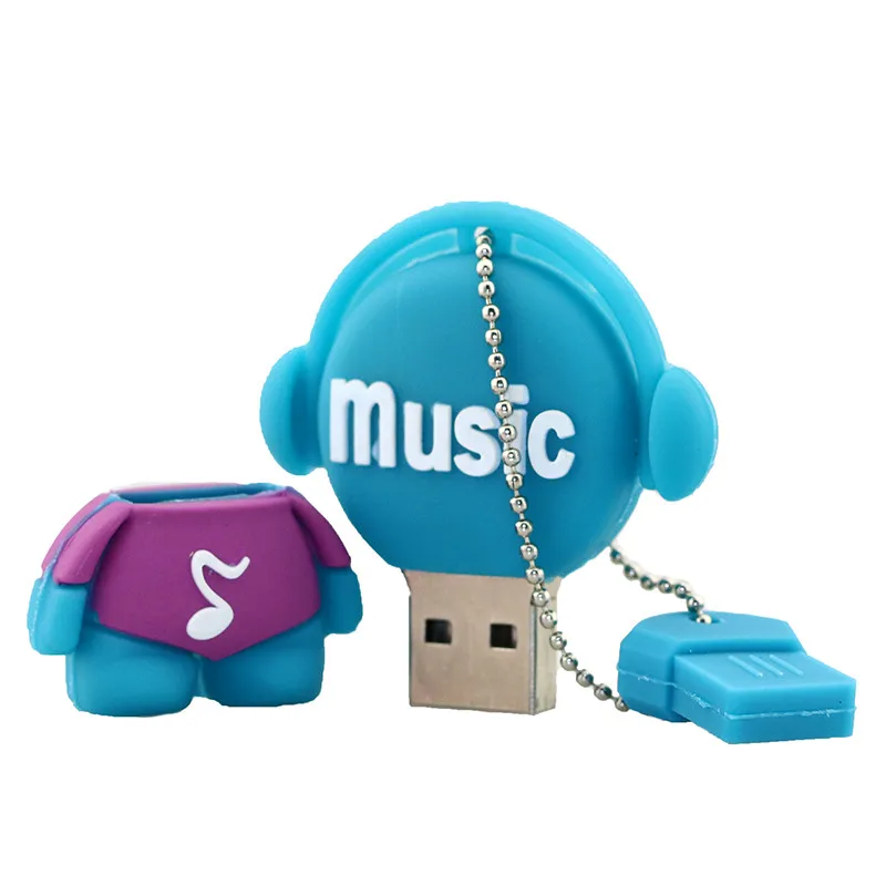 Милый флеш-накопитель с героями мультфильмов, 64 ГБ, USB флеш-накопитель с музыкальным человеком, 4 ГБ, 8 ГБ, 16 ГБ, флеш-накопитель, флеш-карта памяти для музыканта, 128 ГБ, музыкальные игрушки, u-диск