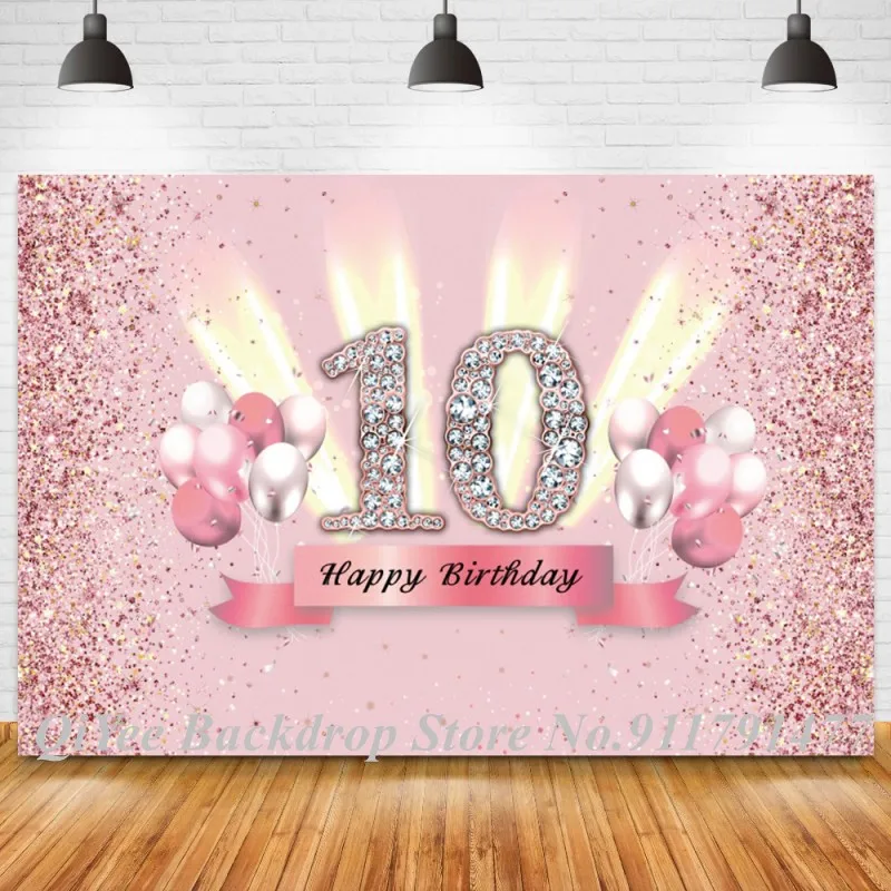 

Фон для дня рождения детей с 1, 5, 10, милый фон принцессы 15, 16, праздвечерние чный баннер, украшение торта, стола