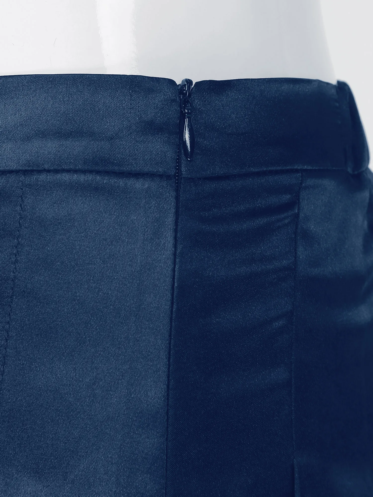 Men Pleated Satin Miniskirt Pure Color Loungewear Sleep Bottoms Side Invisible Zipper Back Elastic Waistband Skirts Nightwear