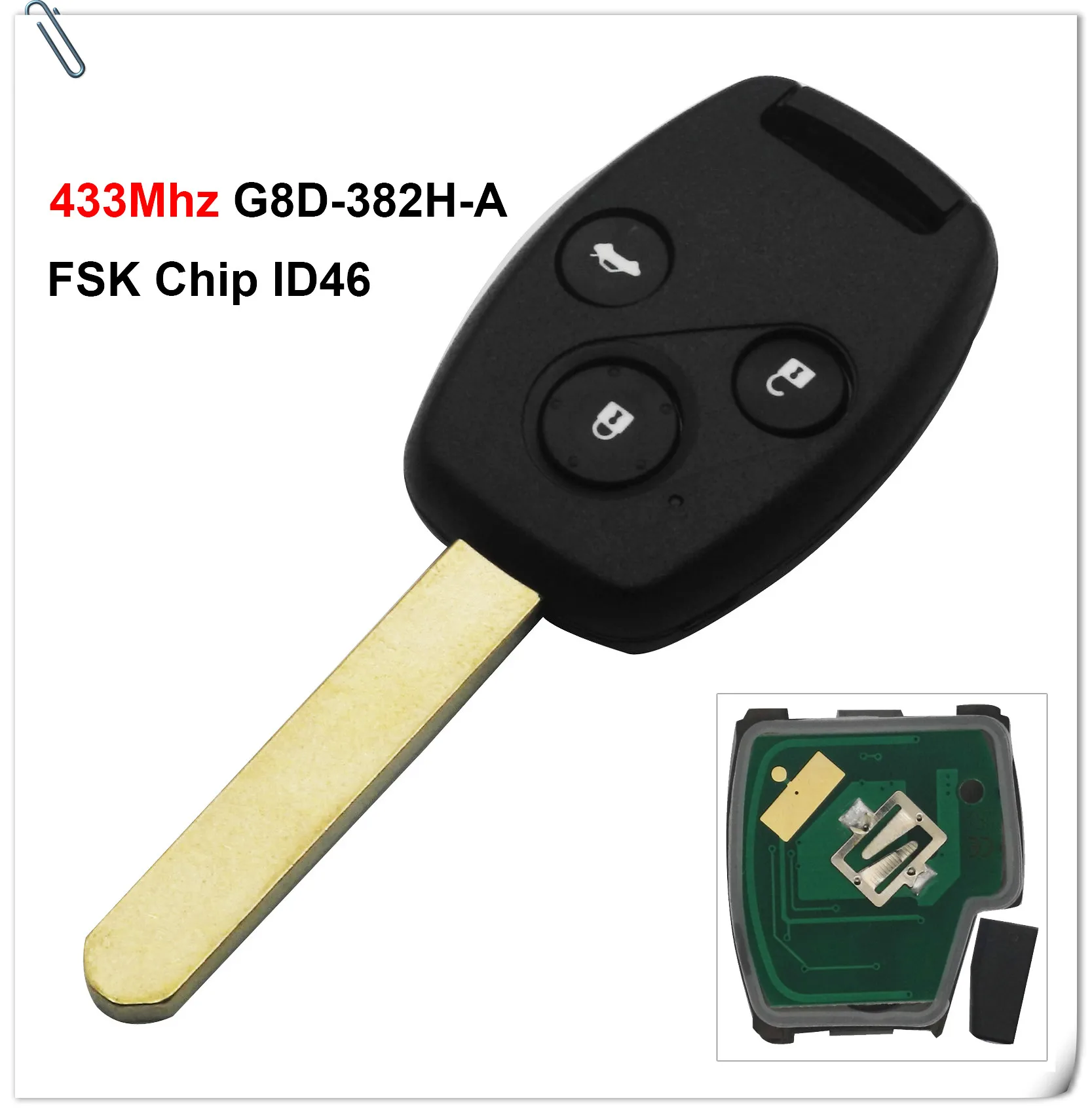 Jingyuqin G8D-382H-A/G8D-384H-A дистанционный ключ для Honda для Accord Element CR-V HR-V City Odyssey Civic Car 3 кнопки 433,9/315 МГц