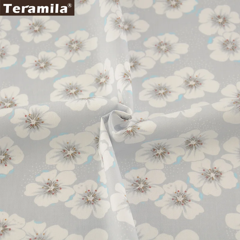 Новости китая цветы сливы конструкции 100% светло серый хлопок Ткань твил Жир