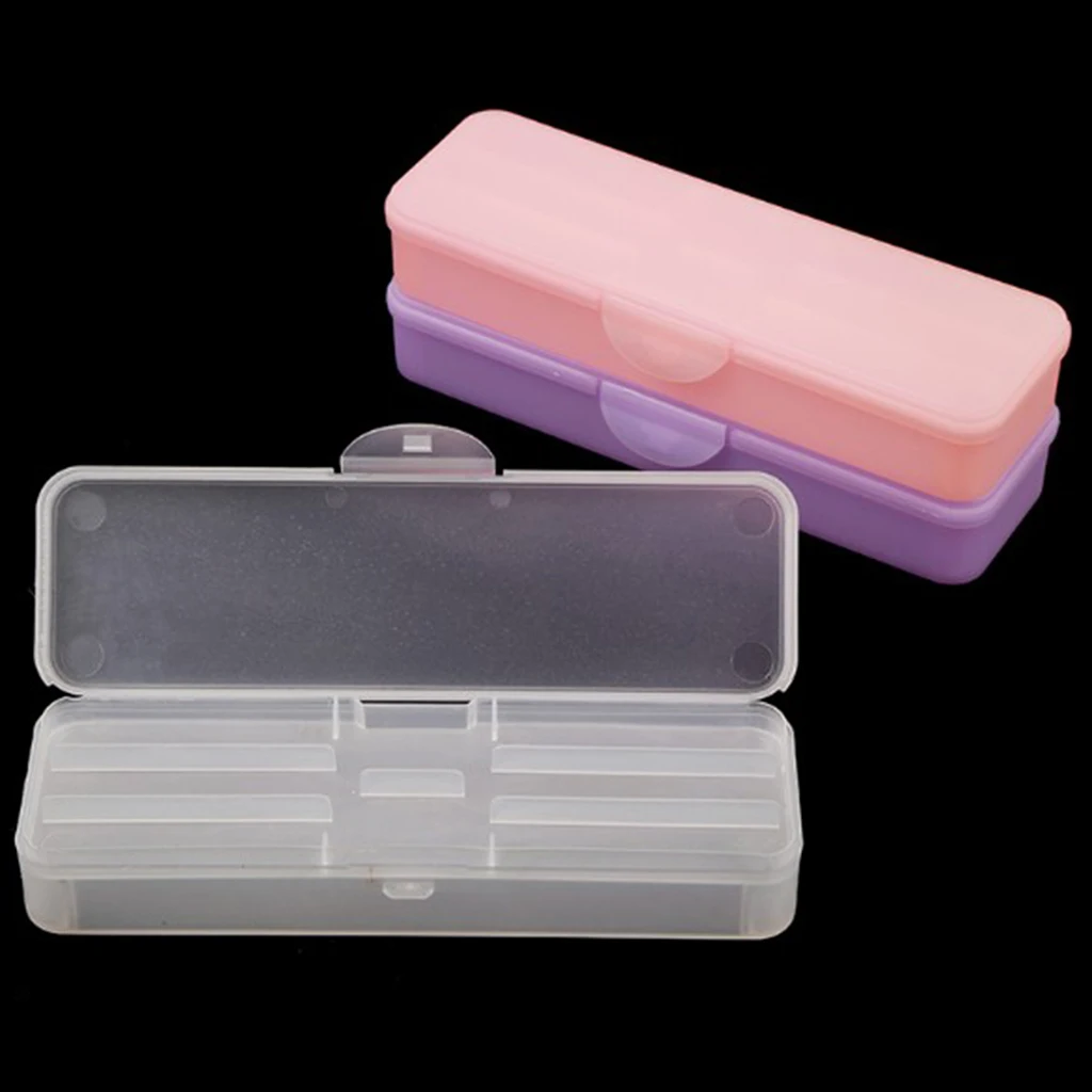 

Empty Double Layer Plastic Storage Case For Nail Art Brush Pen Sanding Files