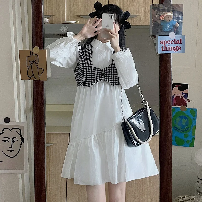 Осенние корейские платья новинка 2021 свободное модное темпераментное