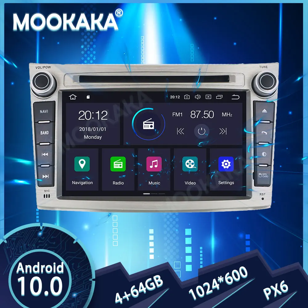 

PX6 IPS Android 10.0 4+64G Car Multimedia Radio For Subaru Outback 2009-2014 GPS Navi Auto Stereo Recorder Head Unit DSP Carplay