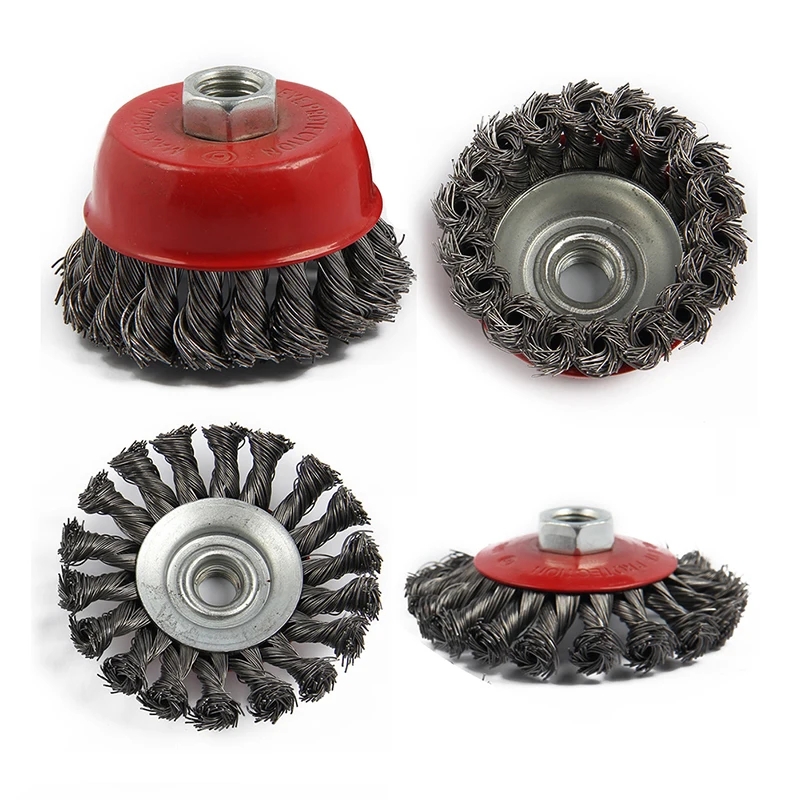 

4Pcs M14 Crew Twist Knot Wire Wheel Cup Brush Set For Angle Grinder