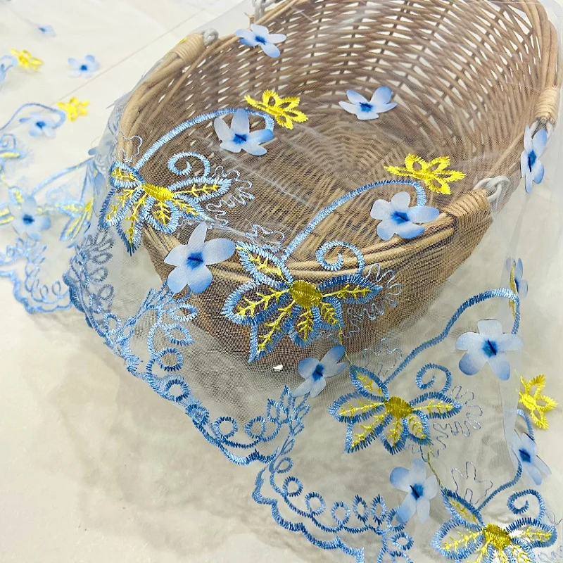 Сетчатая кружевная ткань с вышивкой 1 метр | Дом и сад