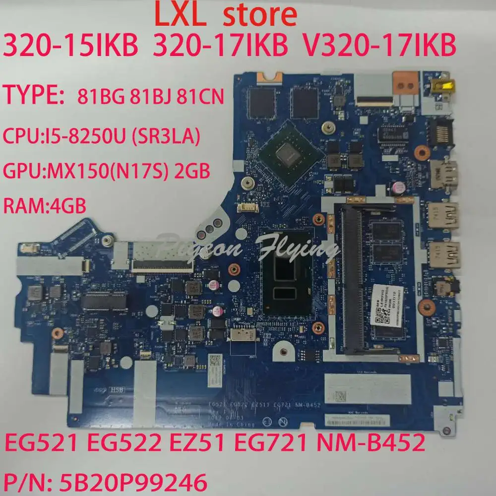 

NM-B452 for lenovo ideapad 320-15IKB 320-17IKB V320-17IKB motherboard Mainboard laptop 81BG 81BJ 81CN P/N 5B20P99246 CPU:I5