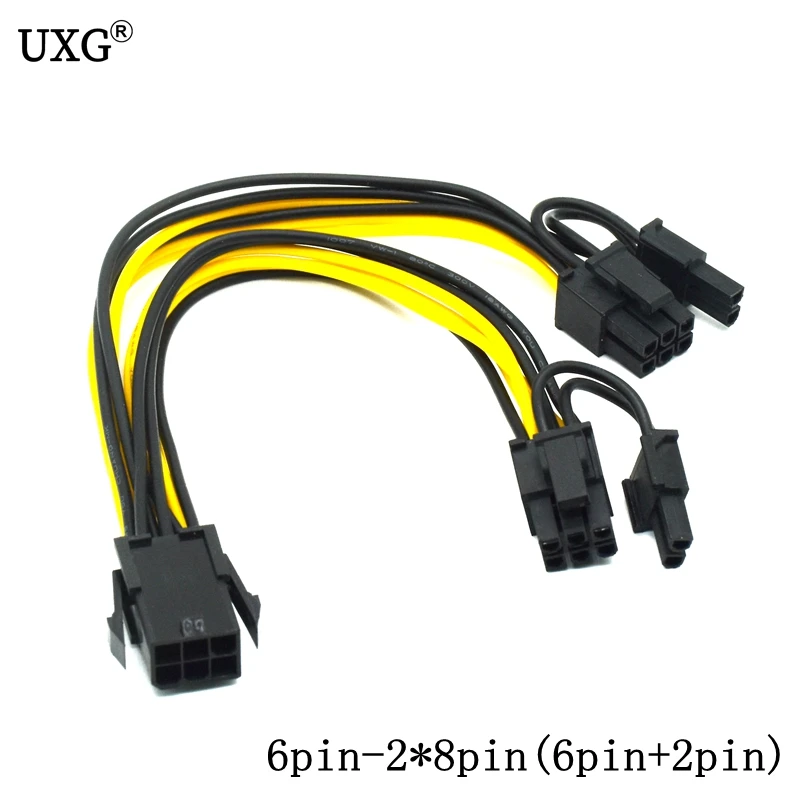 6 pin на 2*8pin(6 + 2) для miner Molex PCI E 2 * PCIe 8 (6 видеокарта e VGA сплиттер концентратор силовой