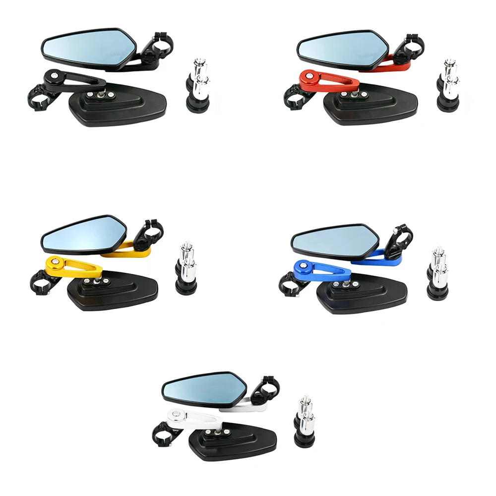 

2pcs 7/8" 22MM Motorcycle Universal Rearview Mirrors Handle Bar End Five Colors Aluminum Alloy Side Rearview Mirrors